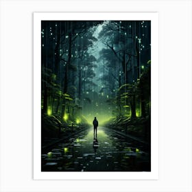 Forest At Night Art Print