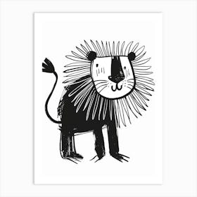 B&W Lion Art Print