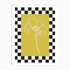 Modern Checkered Flower Poster  2 Art Print