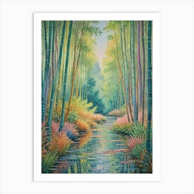 Bamboo Forest Colours Art Print