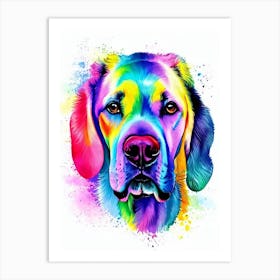 Great Dane Rainbow Oil Painting Dog Art Print