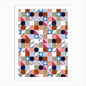 Square Shapes Circles And Stripes  Art Print