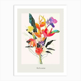 Heliconia 2 Collage Flower Bouquet Poster Art Print