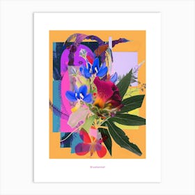 Bluebonnet 6 Neon Flower Collage Poster Art Print