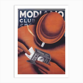 Modiano Mystery Man Smoking a Cigarette Vintage Poster Art Print