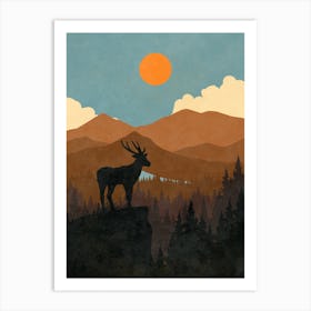 Deer In The Mountains 11 Art Print