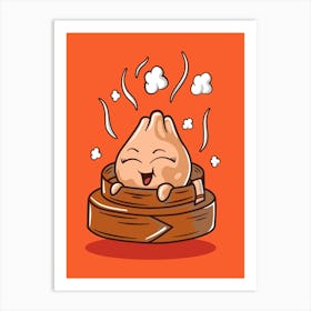 Cartoon Chinese Dumpling Art Print