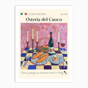 Osteria Del Cuoco Trattoria Italian Poster Food Kitchen Art Print