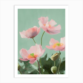 Lotus Flowers Acrylic Painting In Pastel Colours 9 Art Print