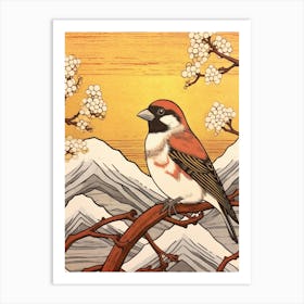 Bird Illustration House Sparrow 2 Art Print