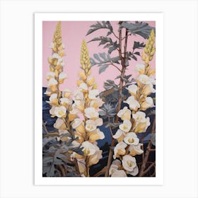 Aconitum 2 Flower Painting Art Print