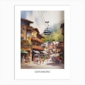 Gatlinburg Watercolor 2travel Poster Art Print