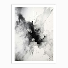 Disintegration Abstract Black And White 4 Art Print