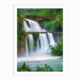 Kuang Si Falls, Laos Realistic Photograph (1) Art Print