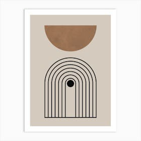 Watercolor of lines and circles 1 Art Print