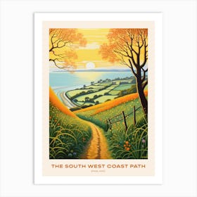 The South West Coast Path England 1 Hike Poster Art Print