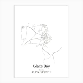 Glace Bay,Canada Minimalist Map Art Print