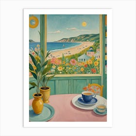 Seaside Cafe Art Print