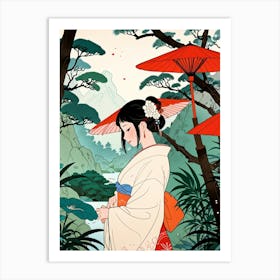 Geisha Woman Art Print