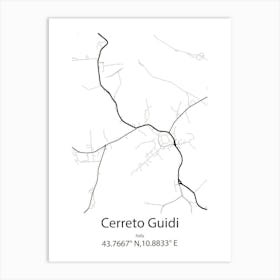 Cerreto Guidi,Italy Minimalist Map Art Print