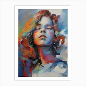 Woman With Colorful Hair 9 Art Print