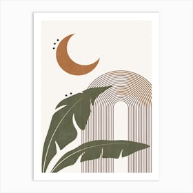 Moon & Leaf Art Print