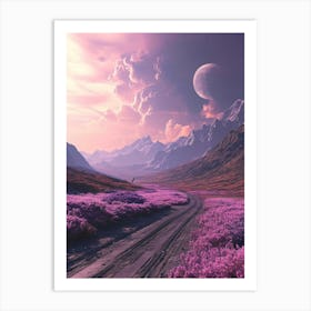 Purple Flowers In The Mountains Art Print