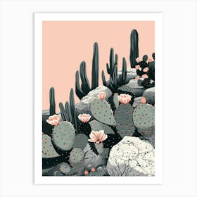 Cylindropuntia Kleiniae Minimalist Abstract 2 Art Print