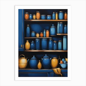 Blue Jars Art Print