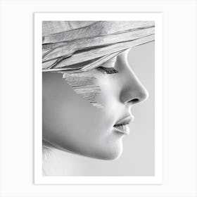 Portrait Of A Woman With A Hat 1 Art Print