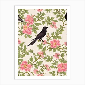 Raven William Morris Style Bird Art Print