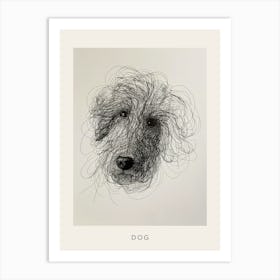 Dog Doodle Line Sketch Poster Art Print