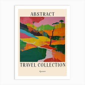 Abstract Travel Collection Poster Myanmar 3 Art Print