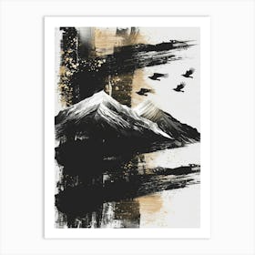 Abstract gold and black 1 Art Print