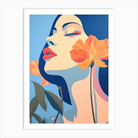 'The Girl With Flowers' Art Print