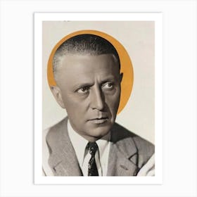 Erich Von Stroheim Retro Collage Movies Art Print