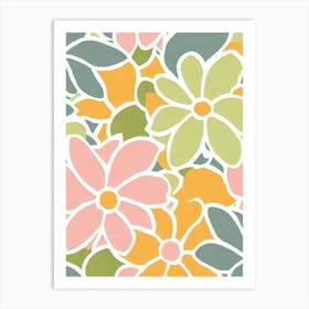 Daisies Pastel Floral 2 Flower Art Print