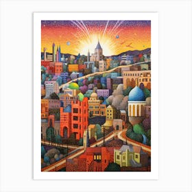 Tacoma Museum District Pointillism 27 Art Print