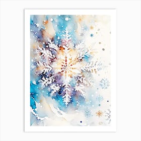 Pattern, Snowflakes, Storybook Watercolours 2 Art Print