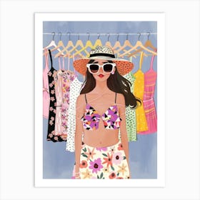 Girl In A Dress 3 Art Print