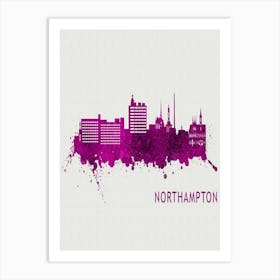 Northampton England City Purple Art Print