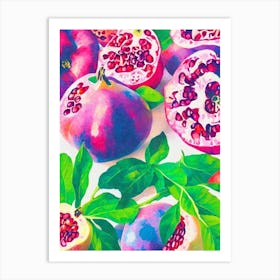 Pomegranate 1 Risograph Retro Poster Fruit Art Print