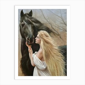 Black Horse Art Print