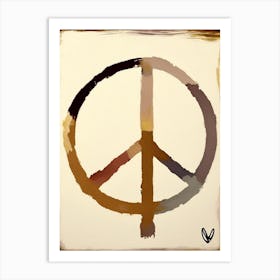 Peace And Love Symbol Abstract Painting Art Print
