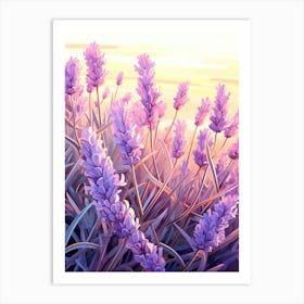 Lavender Field Sunrise 1 Art Print