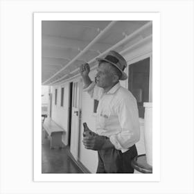 Oyster Fisherman Of Olga, Louisiana, Aboard El Rito, Captain Of This Boat Gives Free Beer To Fishermen On His Stops Art Print
