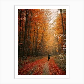 Autumn Greeting Crafted In Hand Drawn Style Rustic Typography Dancing Across The Visual Space Musi (1) Art Print