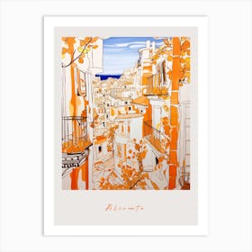 Alicante Spain 2 Orange Drawing Poster Art Print