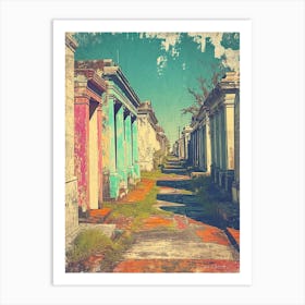 St Louis Cemetery No 1 Vintage Poster 1 Art Print