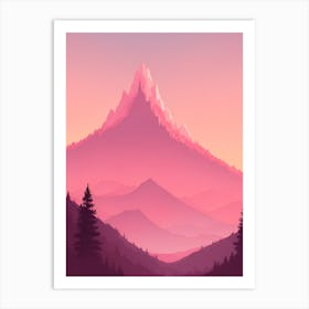 Misty Mountains Vertical Background In Pink Tone 17 Art Print